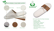 Natural Eco friendly Biodegradable palm fibre sole Hotel slippers